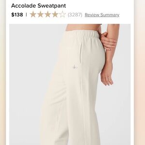 Alo Yoga Accolade Sweatpant in Bone Cream XS